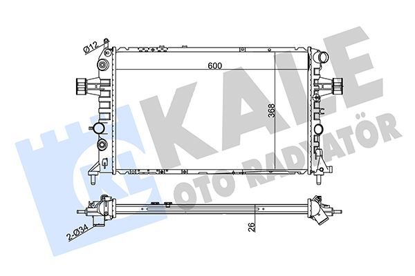 KALE OTO RADYATÖR 363700 Soğutma Sistemi Su Soğutucu & Parçaları - OPEL ASTRA G Hatchback (T98) uyumlu