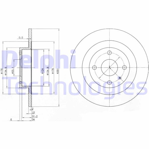 DELPHI BG3556 Fren Sistemleri Fren Diski - MAZDA 323 F VI Hatchback (BJ) uyumlu