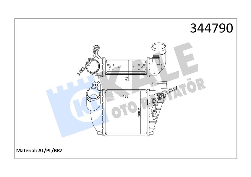 KALE OTO RADYATÖR 344790 Motor Turbo Radyatörü - AUDI A3 (8L1) uyumlu