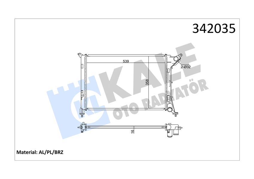 KALE OTO RADYATÖR 342035 Soğutma Sistemi Su Soğutucu & Parçaları - MINI MINI (R50, R53) uyumlu