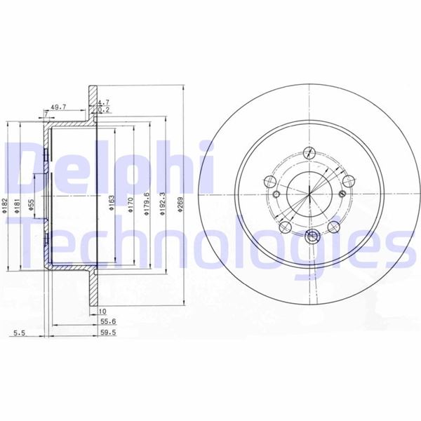 DELPHI BG3583 Fren Sistemleri Fren Diski - TOYOTA CELICA Coupe (_T20_) uyumlu