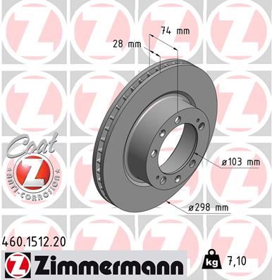ZIMMERMANN 460.1512.20 Fren Sistemleri Fren Diski - PORSCHE 944 uyumlu