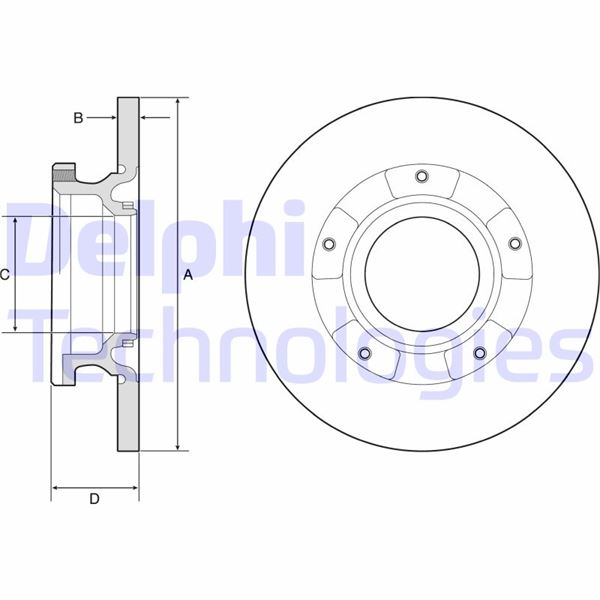 DELPHI BG4784C Fren Sistemleri Fren Diski - FORD TOURNEO CUSTOM V362 Minibüs/Otobüs (F3) uyumlu