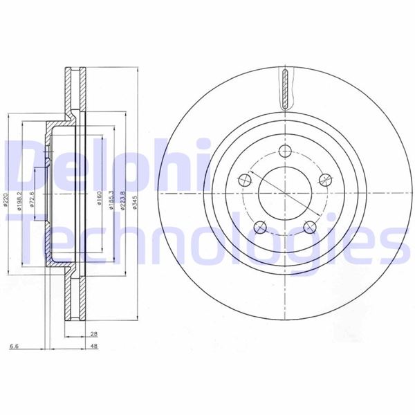 DELPHI BG9050 Fren Sistemleri Fren Diski - CHRYSLER 300C (LX, LE) uyumlu