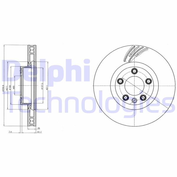 DELPHI BG9100C Fren Sistemleri Fren Diski - PORSCHE CAYENNE (92A) uyumlu
