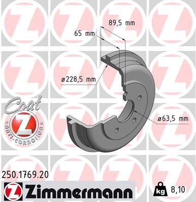 ZIMMERMANN 250.1769.20 Fren Sistemleri Fren Kampanası - FORD TOURNEO CONNECT uyumlu