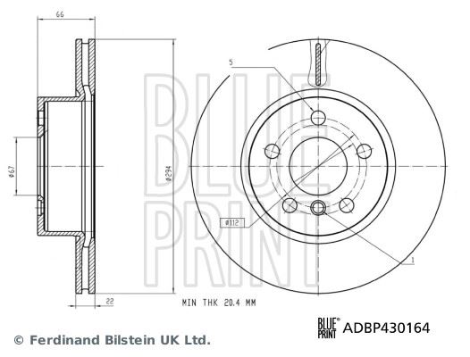 BLUE PRINT ADBP430164 Fren Sistemleri Fren Diski - BMW 3 (G20, G80, G28) uyumlu