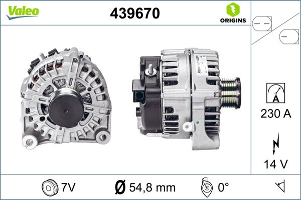 VALEO 439670 Elektrik Sistemi Alternatör - BMW X5 (E70) uyumlu