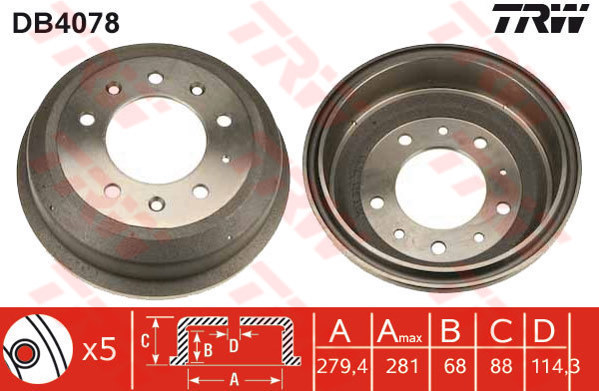 TRW DB4078 Fren Sistemleri Fren Kampanası - LAND ROVER 110/127 (LDH) uyumlu