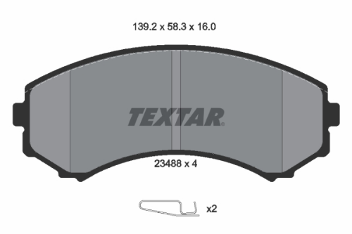TEXTAR 2348801 Fren Sistemleri Fren Balatası - MITSUBISHI PAJERO IV (V8_W, V9_W) uyumlu