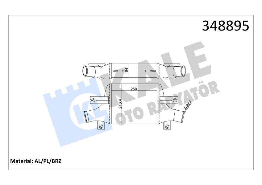 KALE OTO RADYATÖR 348895 Motor Turbo Radyatörü - MITSUBISHI ASX (GA_W_) uyumlu