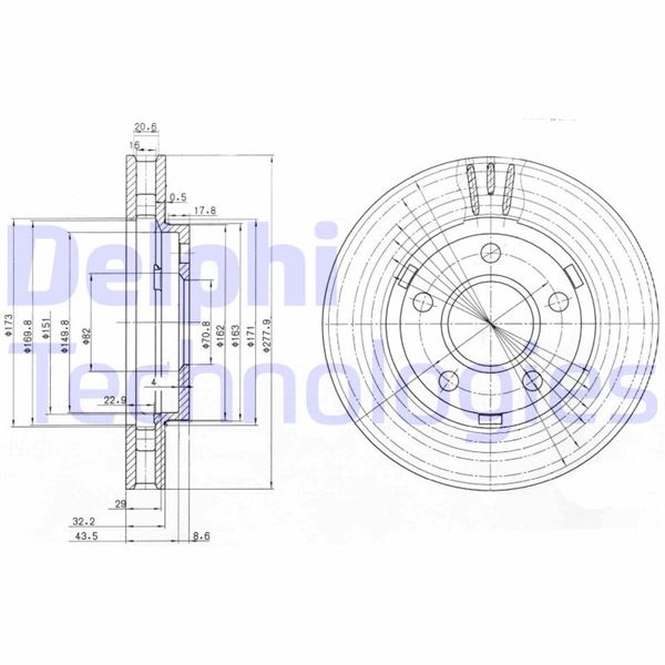 DELPHI BG3144 Fren Sistemleri Fren Diski - OPEL SINTRA (APV) uyumlu