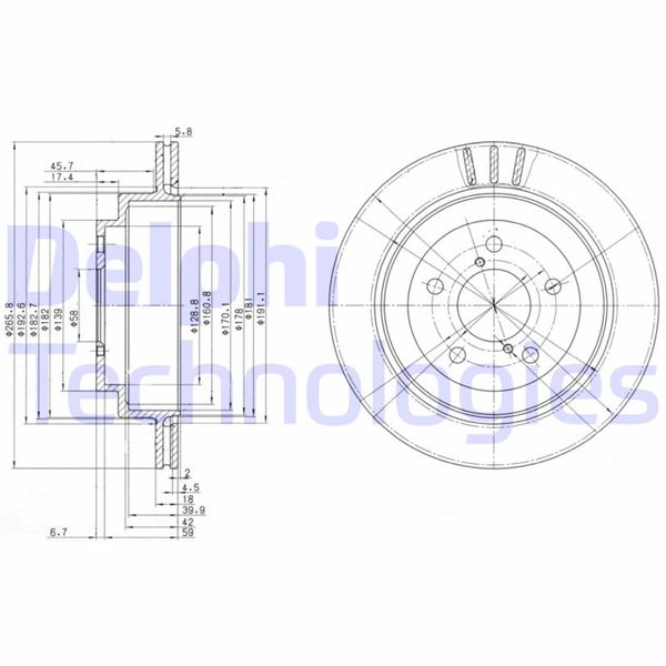 DELPHI BG3154 Fren Sistemleri Fren Diski - SUBARU LEGACY I (BC) uyumlu