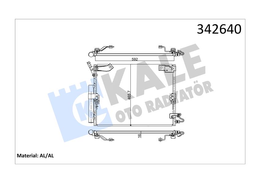 KALE OTO RADYATÖR 342640 İklimlendirme Sistemi Klima Radyatörü - TOYOTA LAND CRUISER 100 (_J1_) uyumlu
