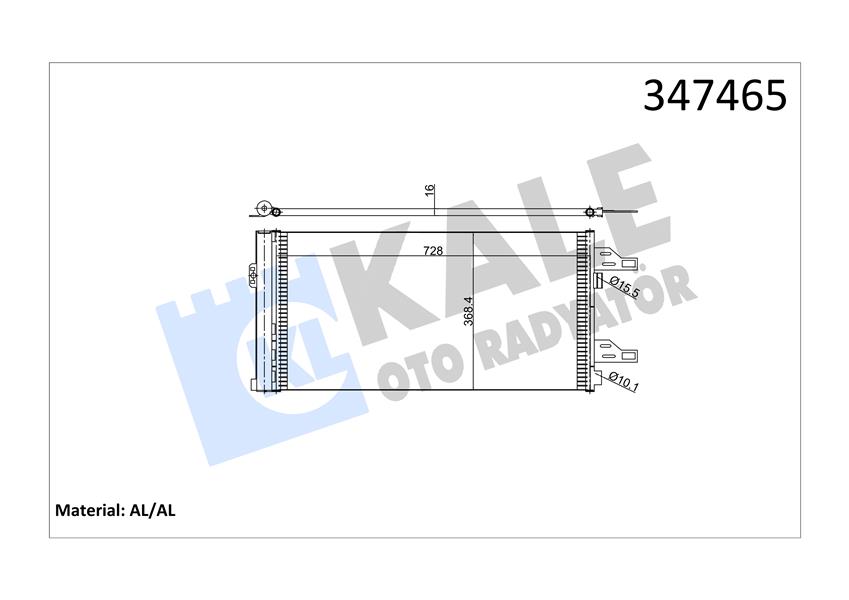 KALE OTO RADYATÖR 347465 İklimlendirme Sistemi Klima Radyatörü - FIAT DUCATO Panelvan/Van (250_) uyumlu