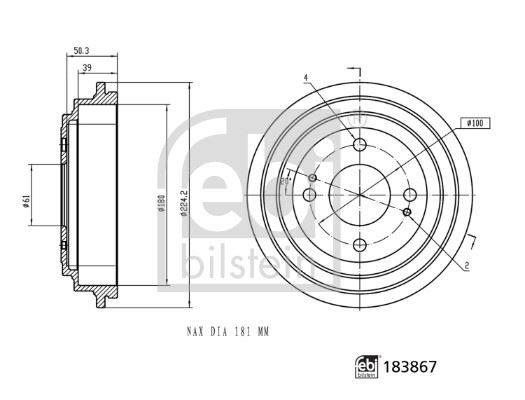 FEBI BILSTEIN 183867 Fren Sistemleri Fren Kampanası - HONDA JAZZ II (GD_, GE3, GE2) uyumlu