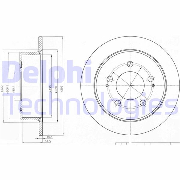 DELPHI BG4220 Fren Sistemleri Fren Diski - SSANGYONG KYRON uyumlu
