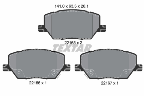 TEXTAR 2216501 Fren Sistemleri Fren Balatası - JEEP RENEGADE SUV (BU, B1, BV) uyumlu