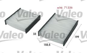 VALEO 715556 İklimlendirme Sistemi Polen Filtresi - CITROËN DS3 (SA_) uyumlu