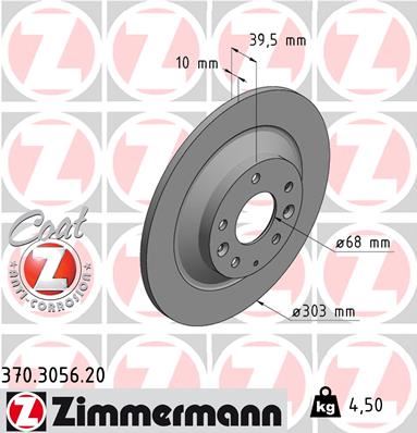 ZIMMERMANN 370.3056.20 Fren Sistemleri Fren Diski - MAZDA CX-5 (KE, GH) uyumlu