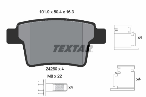TEXTAR 2426001 Fren Sistemleri Fren Balatası - FORD MONDEO III Turnier (BWY) uyumlu