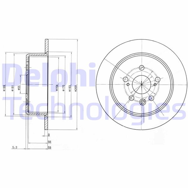 DELPHI BG2884 Fren Sistemleri Fren Diski - TOYOTA CARINA E VI Sedan (_T19_) uyumlu