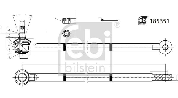 FEBI BILSTEIN 185351 Direksiyon Sistemi Kısa Rot & İtici Çubuk - SUZUKI SAMURAI SUV (SJ_) uyumlu