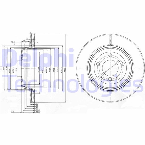 DELPHI BG3872 Fren Sistemleri Fren Diski - BMW 5 (E60) uyumlu