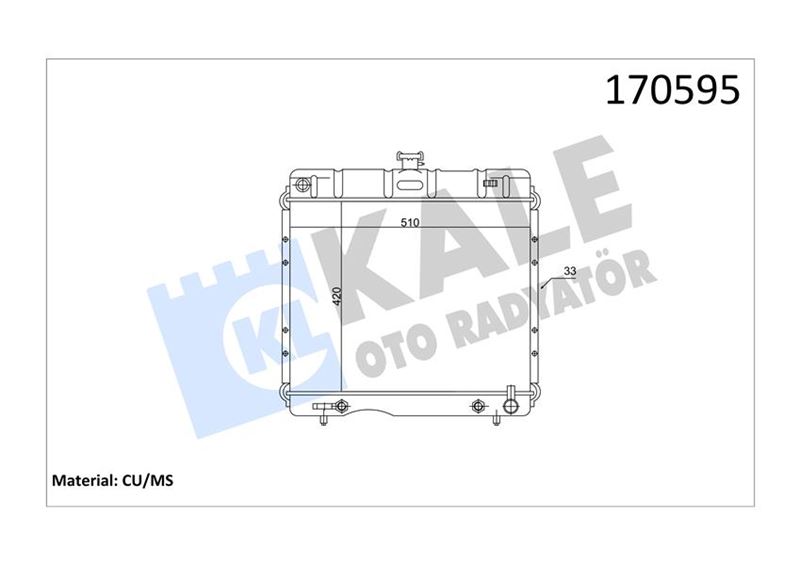 Su Radyatörü - KALE OTO RADYATÖR - 0900172PA Ürün Görseli