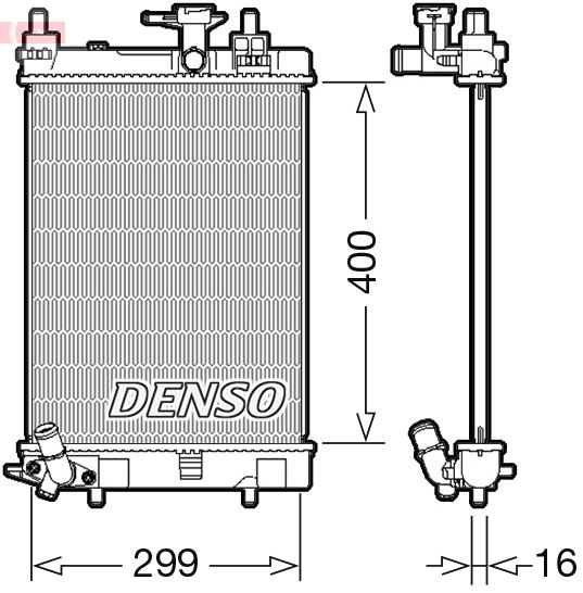 DENSO DRM35003 Soğutma Sistemi Su Soğutucu & Parçaları - DAIHATSU CUORE VII (L275_, L285_, L276_) uyumlu