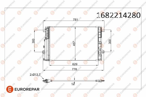 EUROREPAR 1682214280 İklimlendirme Sistemi Klima Radyatörü - MERCEDES-BENZ B-SERISI Sports Tourer (W246, W242) uyumlu