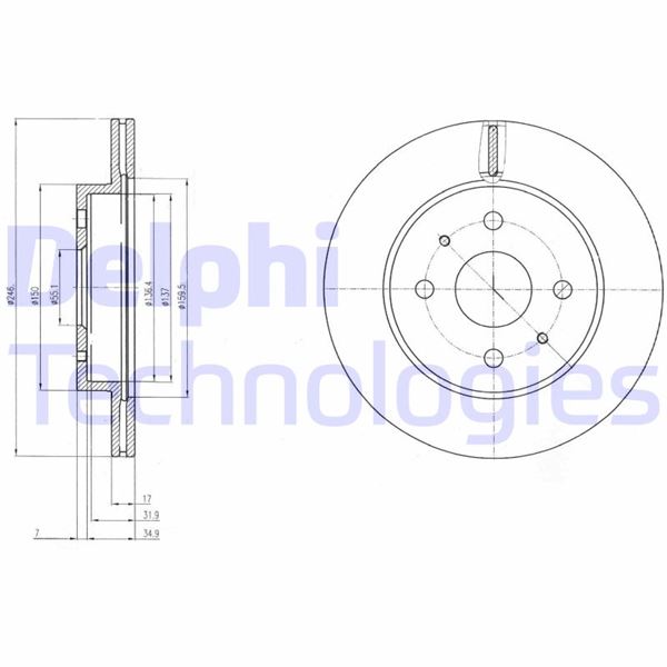 DELPHI BG4128 Fren Sistemleri Fren Diski - DAIHATSU YRV (M2) uyumlu