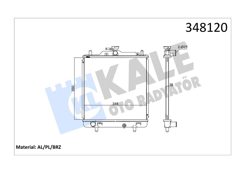 KALE OTO RADYATÖR 348120 Soğutma Sistemi Su Soğutucu & Parçaları - SUZUKI CARRY Panelvan/Van (FD) uyumlu