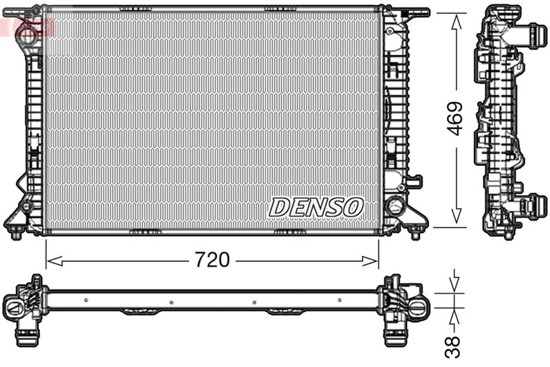 DENSO DRM02024 Soğutma Sistemi Su Soğutucu & Parçaları - AUDI A7 Sportback (4GA, 4GF) uyumlu