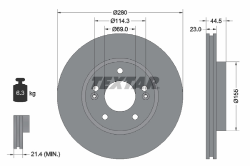 TEXTAR 92243103 Fren Sistemleri Fren Diski - HYUNDAI i30 (GD) uyumlu