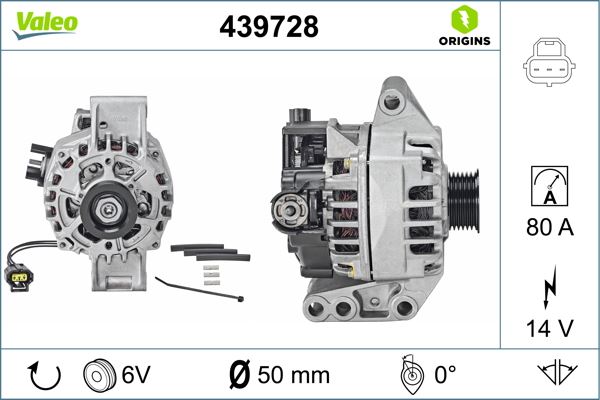 VALEO 439728 Elektrik Sistemi Alternatör - FORD KA (RB_) uyumlu