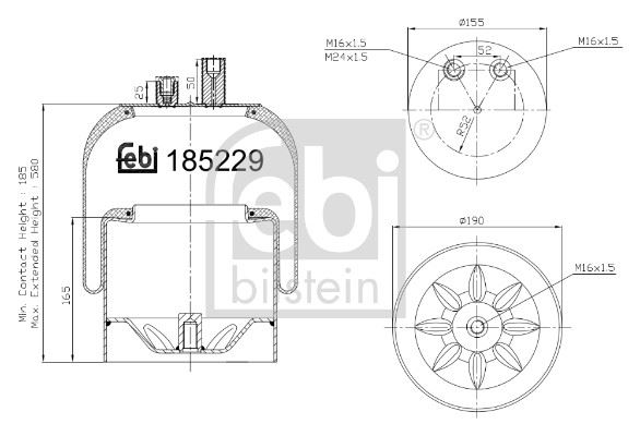 FEBI BILSTEIN 185229 Süspansiyon Sistemi Süspansiyon Körüğü - MERCEDES-BENZ AXOR 2 uyumlu
