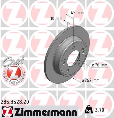 ZIMMERMANN 285.3528.20 Fren Sistemleri Fren Diski - HYUNDAI i30 (GD) uyumlu