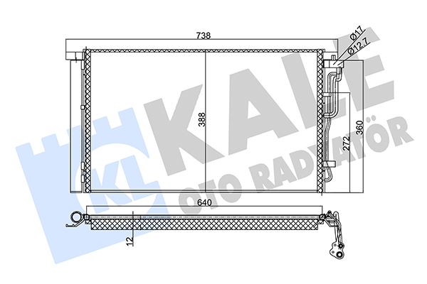 KALE OTO RADYATÖR 354025 İklimlendirme Sistemi Klima Radyatörü - HYUNDAI i30 (PDE, PD, PDEN) uyumlu