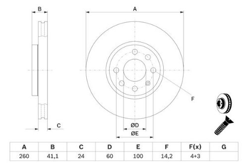 BOSCH 0 986 478 730 Fren Sistemleri Fren Diski - OPEL MERIVA A MPV (X03) uyumlu