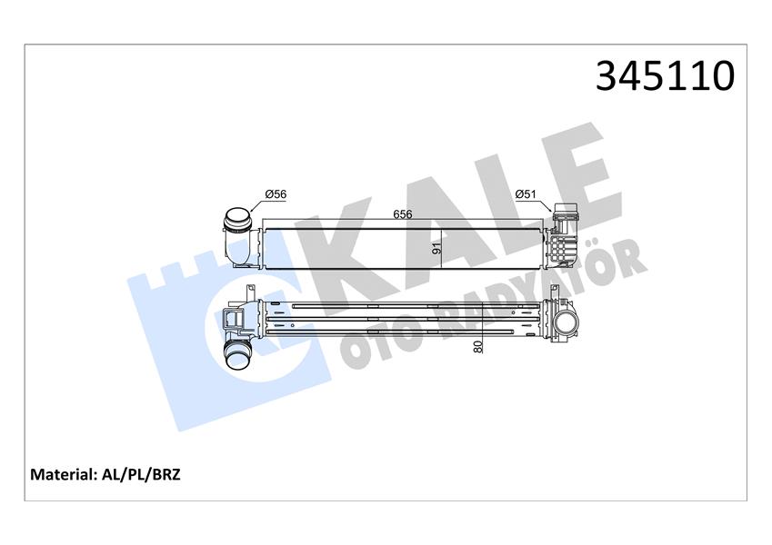 KALE OTO RADYATÖR 345110 Motor Turbo Radyatörü - RENAULT MEGANE III Grandtour (KZ0/1) uyumlu
