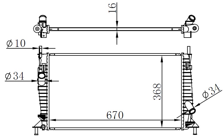 Su Radyatörü - BMZ013016 Ürün Görseli