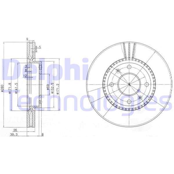 DELPHI BG4013 Fren Sistemleri Fren Diski - HYUNDAI SONATA IV (EF) uyumlu