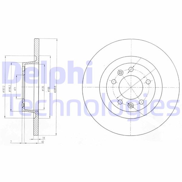 DELPHI BG4085 Fren Sistemleri Fren Diski - FIAT SCUDO Panelvan/Van (270_, 272_) uyumlu