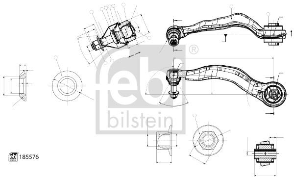 FEBI BILSTEIN 185576 Süspansiyon Sistemi Bugi Kolu - BMW 5 (G30, F90) uyumlu