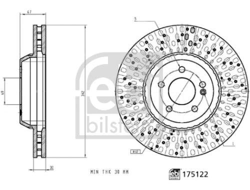 FEBI BILSTEIN 175122 Fren Sistemleri Fren Diski - MERCEDES-BENZ S-SERISI (W222, V222, X222) uyumlu