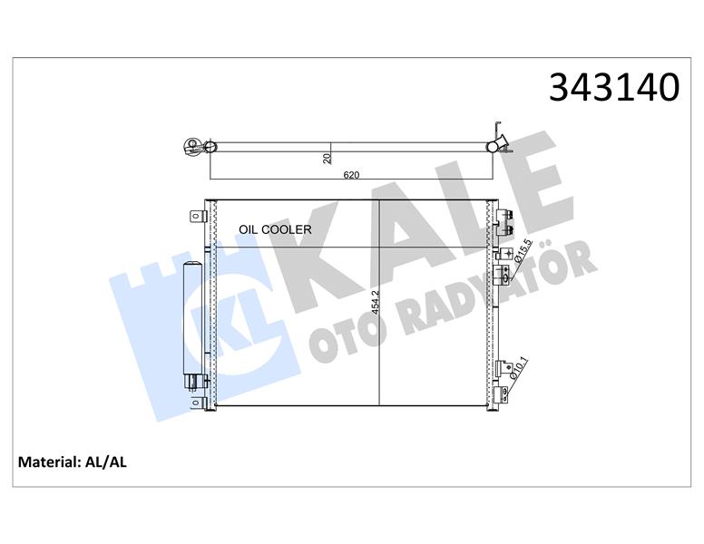 KALE OTO RADYATÖR 343140 İklimlendirme Sistemi Klima Radyatörü - CHRYSLER 300C (LX, LE) uyumlu