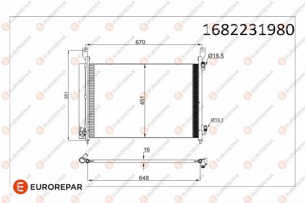 EUROREPAR 1682231980 İklimlendirme Sistemi Klima Radyatörü - RENAULT KOLEOS I (HY_) uyumlu
