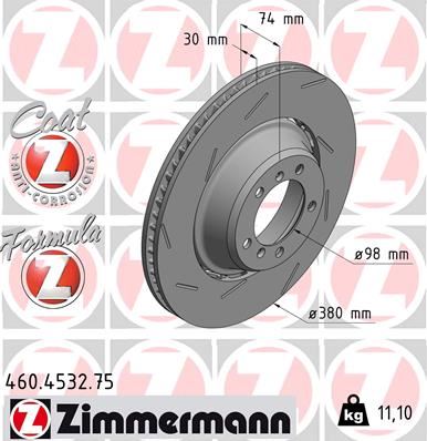 ZIMMERMANN 460.4532.75 Fren Sistemleri Fren Diski - PORSCHE PANAMERA (971) uyumlu