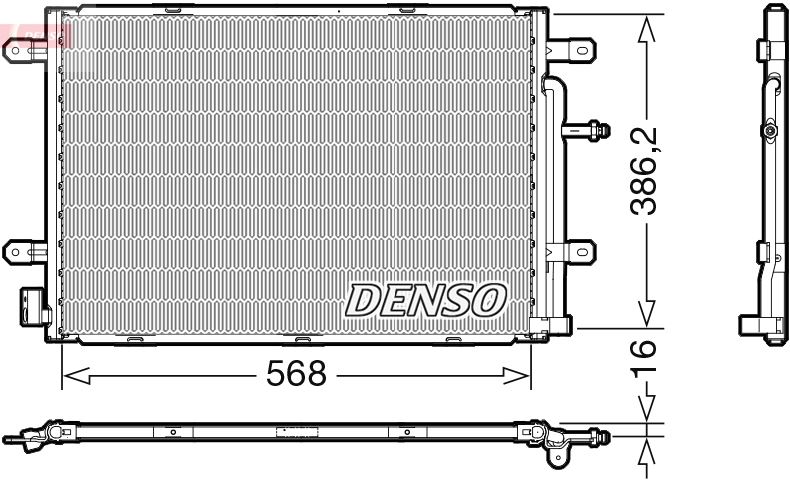 DENSO DCN02039 İklimlendirme Sistemi Klima Radyatörü - AUDI A4 B6 Cabrio (8H7) uyumlu
